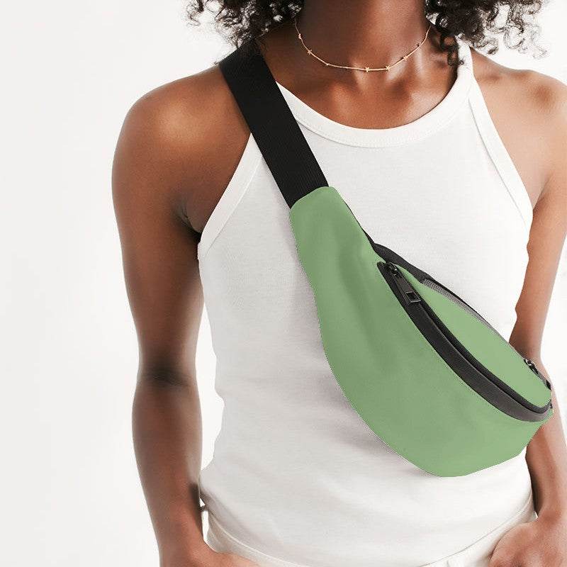 Lightened Muted Lime Belt Bag (GL2-MU-LG) - Woman Front CloseUp