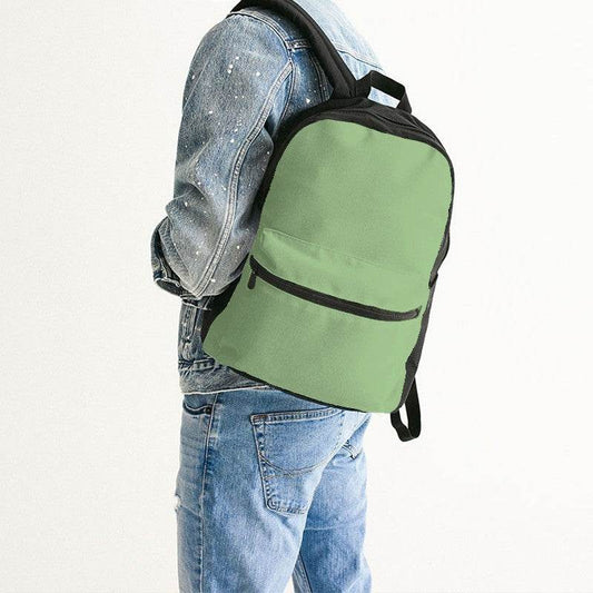 Lightened Muted Lime Canvas Backpack (GL2-MU-LG) - Man Back CloseUp