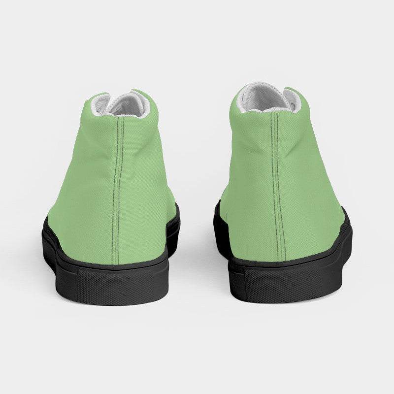 Lightened Muted Lime Women's High-Top Canvas Sneakers (GL2-MU-LG) - Back
