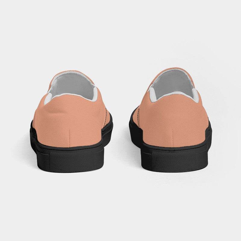 Lightened Muted Orange Men's Slip-On Canvas Sneakers (OR2-MU-LG) - Back