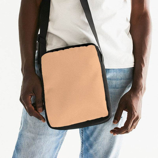 Lightened Muted Orange Messenger Pouch (O-MU-LG) - Man Front CloseUp