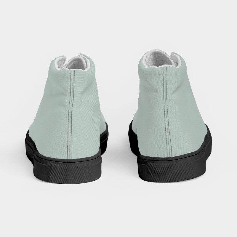 Lightened Neutral Green Men's High-Top Canvas Sneakers (BGG2-NE-LG) - Back