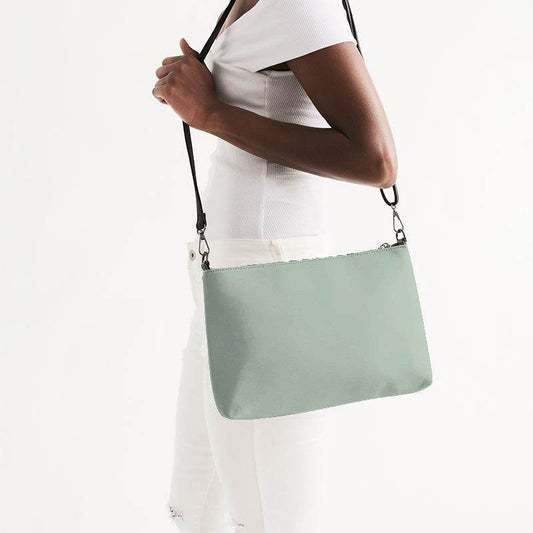 Lightened Neutral Green Zip Pouch (G-NE-LG) - Side CloseUp