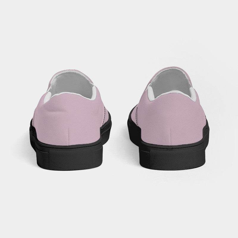 Lightened Neutral Magenta Men's Slip-On Canvas Sneakers (PIM2-NE-LG) - Back