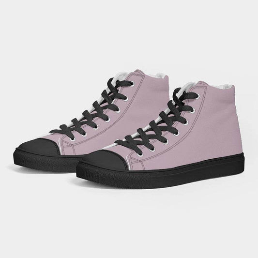 Lightened Neutral Magenta Women's High-Top Canvas Sneakers (PIM2-NE-LG) - Side 3