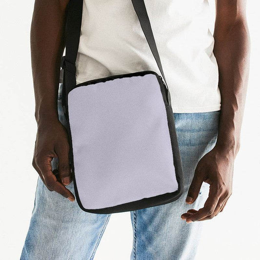 Lightened Neutral Purple Messenger Pouch (PU-NE-LG) - Man Front CloseUp