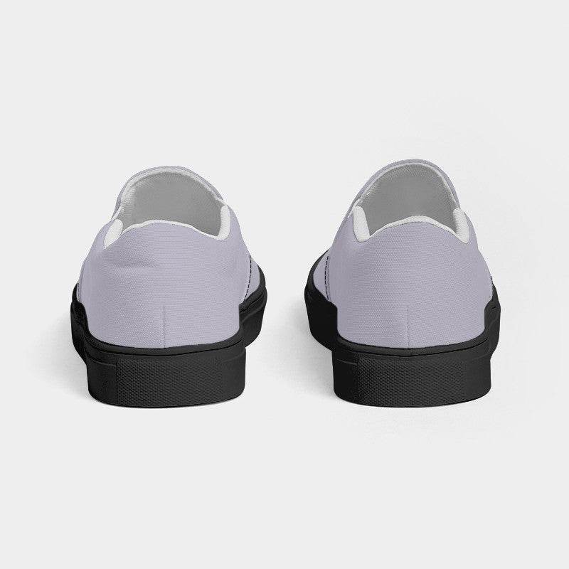 Lightened Neutral Purple Women's Slip-On Canvas Sneakers (PU-NE-LG) - Back