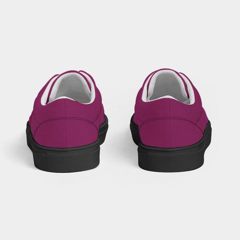 Magenta Rose Men's Canvas Sneakers (PIM1-ME-DE) - Back