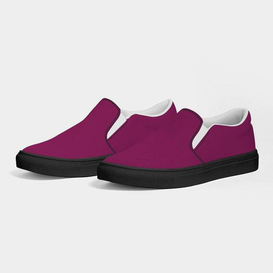 Magenta Rose Men's Slip-On Canvas Sneakers (PIM1-ME-DE) - Side 3