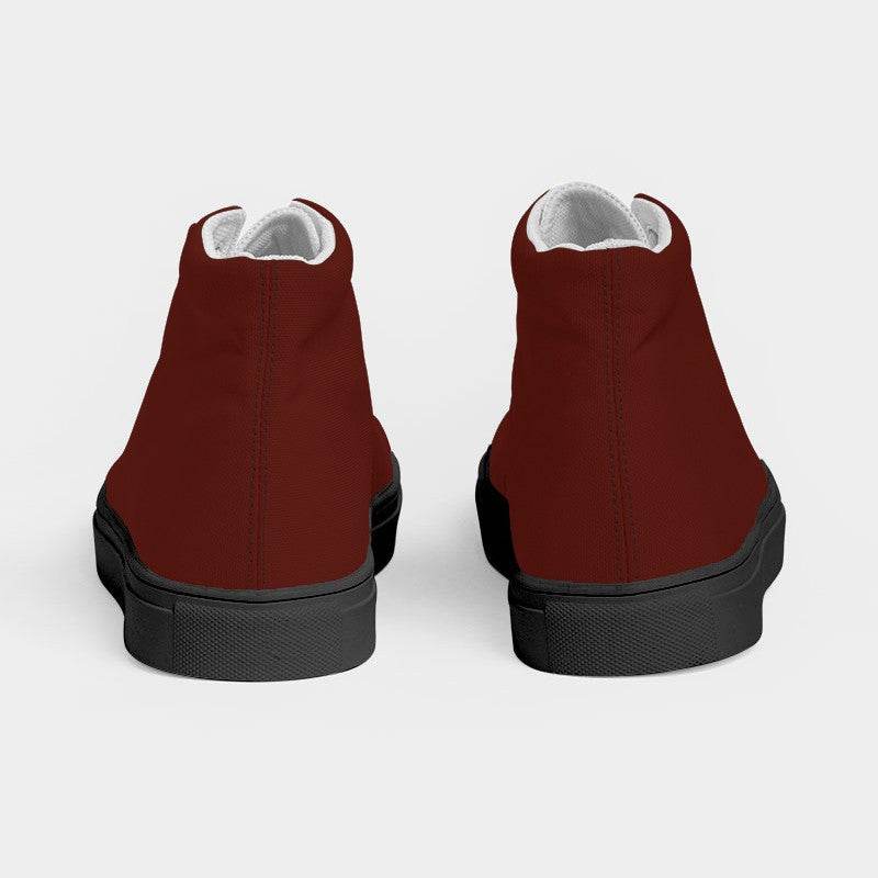Maroon Women's High-Top Canvas Sneakers (R-MU-DE) - Back