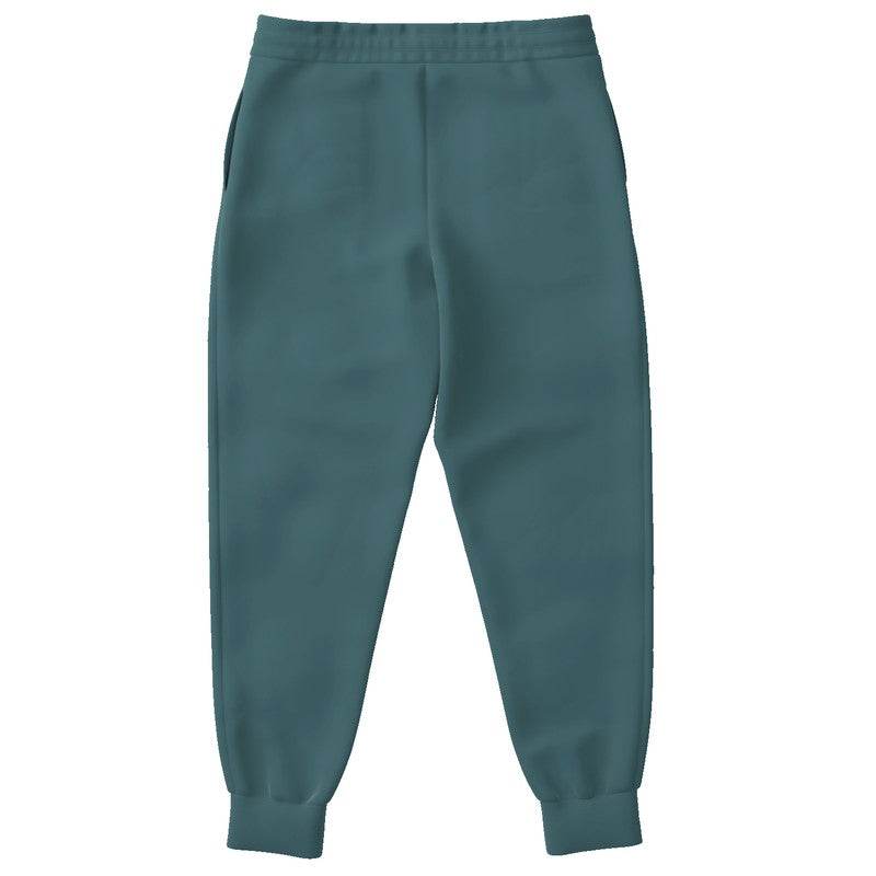 Medium-Dark Fully-Muted Cyan Joggers (C-FM-MD) - Back