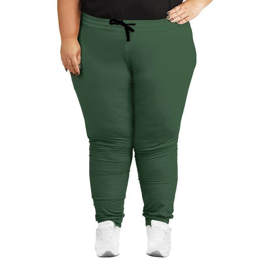 Medium-Dark Fully-Muted Green Joggers PLUS (G-FM-MD) - Woman Front PLUS