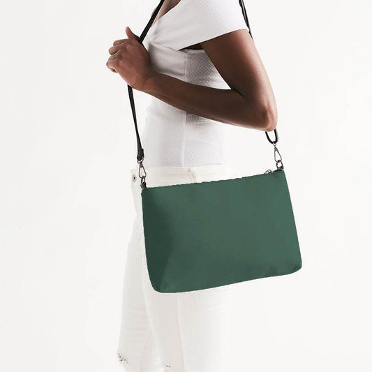 Medium-Dark Fully-Muted Green Zip Pouch (BGG2-FM-MD) - Side CloseUp