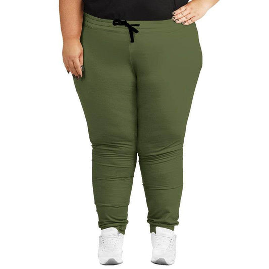 Medium-Dark Fully-Muted Lime Joggers PLUS (L-FM-MD) - Woman Front PLUS