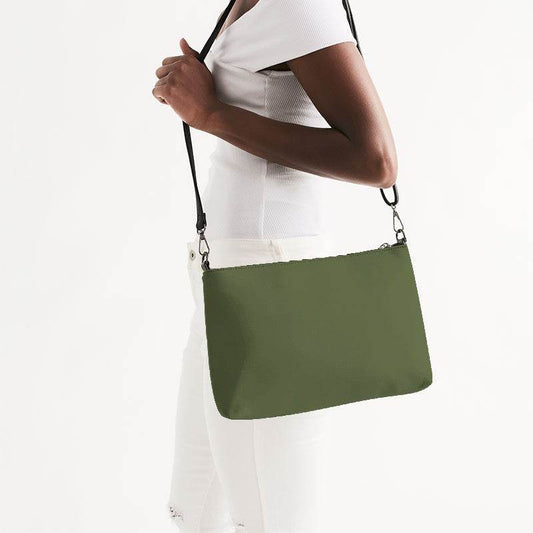 Medium-Dark Fully-Muted Lime Zip Pouch (L-FM-MD) - Side CloseUp