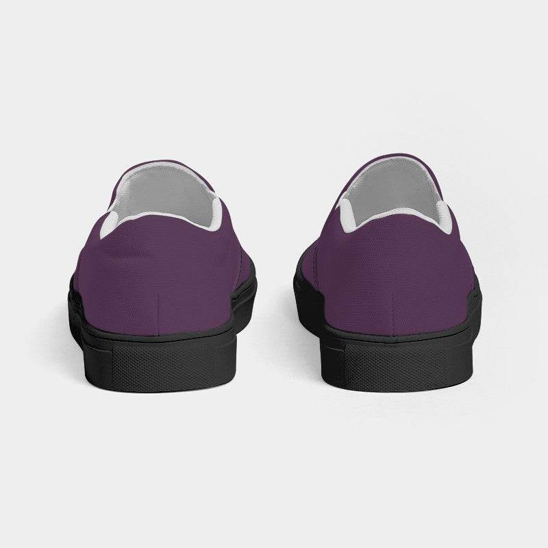 Medium-Dark Fully-Muted Magenta Men's Slip-On Canvas Sneakers (M-FM-MD) - Back