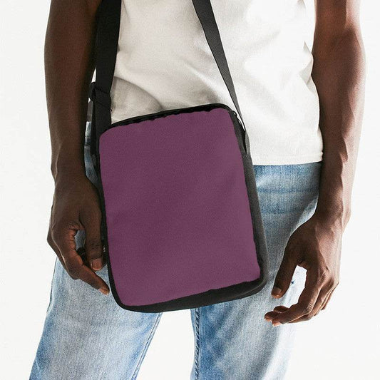 Medium-Dark Fully-Muted Magenta Messenger Pouch (PIM2-FM-MD) - Man Front CloseUp