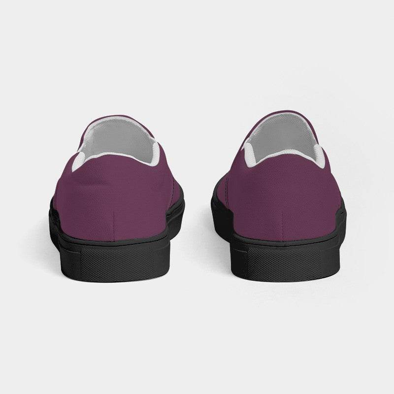 Medium-Dark Fully-Muted Magenta Women's Slip-On Canvas Sneakers (PIM2-FM-MD) - Back