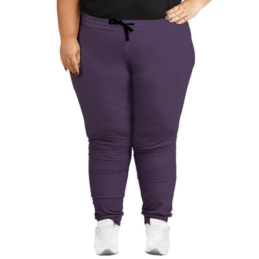 Medium-Dark Fully-Muted Purple Joggers PLUS (MPU2-FM-MD) - Woman Front PLUS