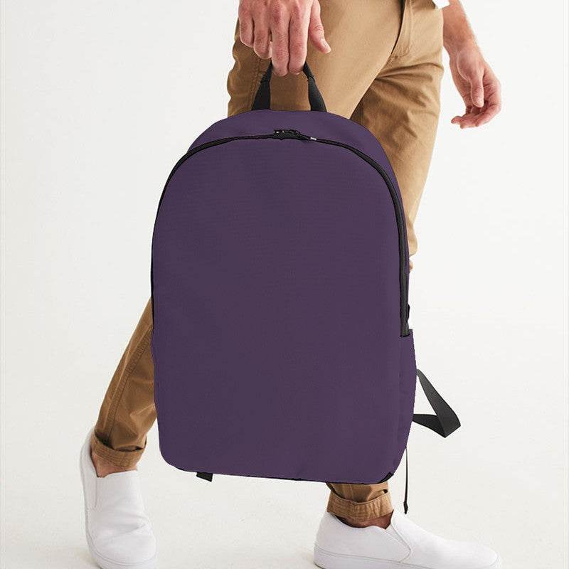 Medium-Dark Fully-Muted Purple Waterproof Backpack (MPU2-FM-MD) - Man Holding CloseUp