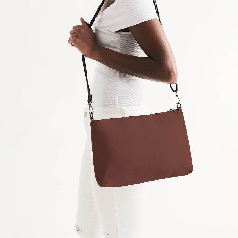 Medium-Dark Fully-Muted Red Zip Pouch (R-FM-MD) - Side CloseUp