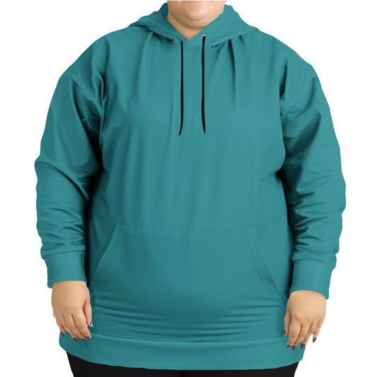 Medium-Dark Medium Cyan Hoodie PLUS (CBG1-ME-MD) - Woman Front PLUS