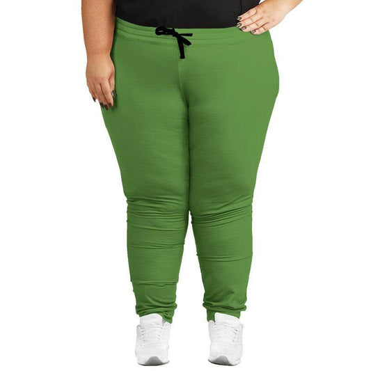 Medium-Dark Medium Lime Joggers PLUS (GL2-ME-MD) - Woman Front PLUS