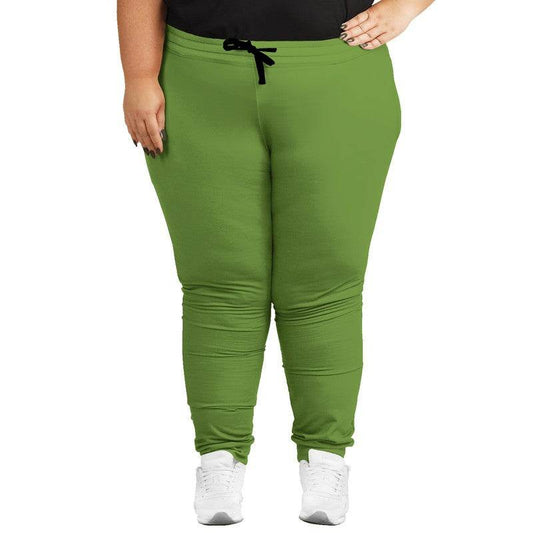Medium-Dark Medium Lime Joggers PLUS (GL3-ME-MD) - Woman Front PLUS