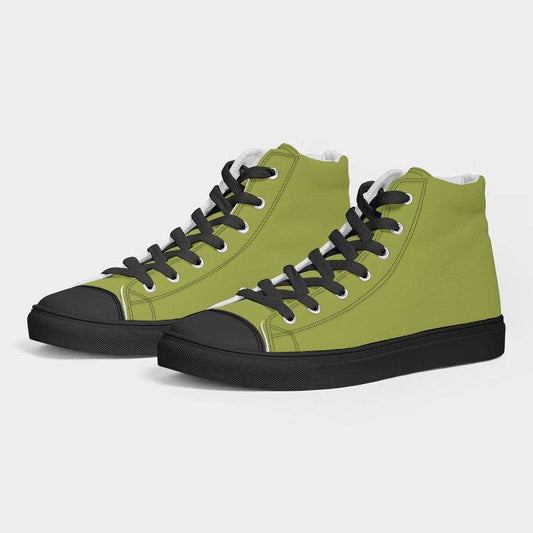 Medium-Dark Medium Lime Men's High-Top Canvas Sneakers (LY1-ME-MD) - Side 3