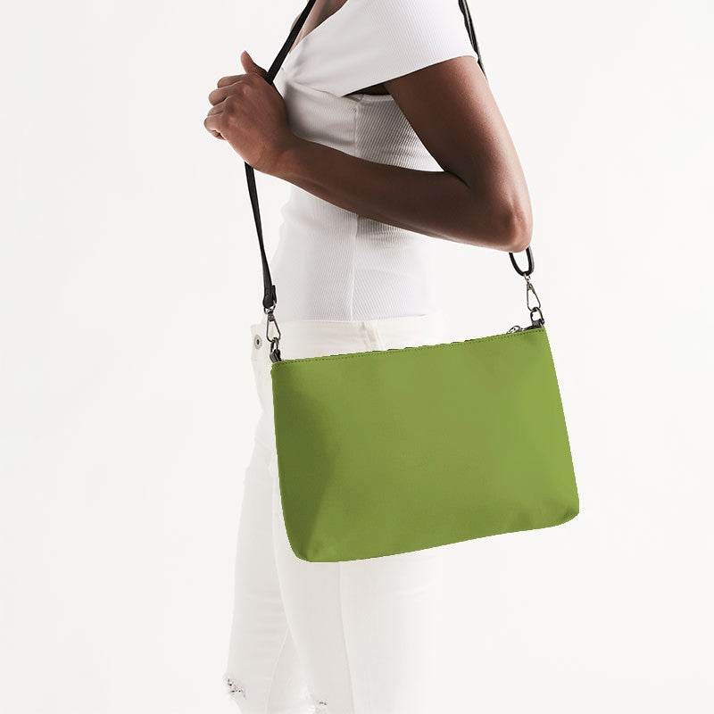 Medium-Dark Medium Lime Zip Pouch (L-ME-MD) - Side CloseUp
