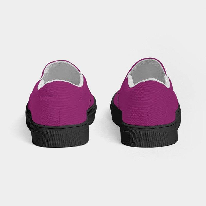 Medium-Dark Medium Magenta Women's Slip-On Canvas Sneakers (PIM2-ME-MD) - Back