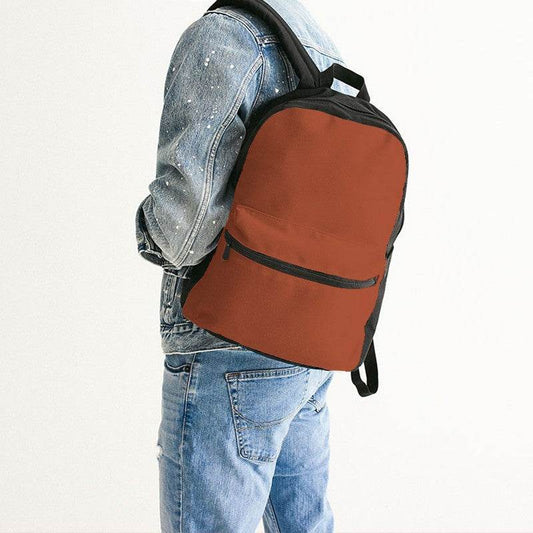 Medium-Dark Medium Orange Canvas Backpack (OR3-ME-MD) - Man Back CloseUp
