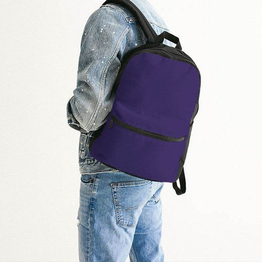 Medium-Dark Medium Purple Canvas Backpack (PUI1-ME-MD) - Man Back CloseUp