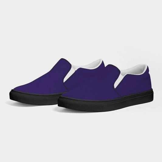 Medium-Dark Medium Purple Men's Slip-On Canvas Sneakers (PUI1-ME-MD) - Side 3