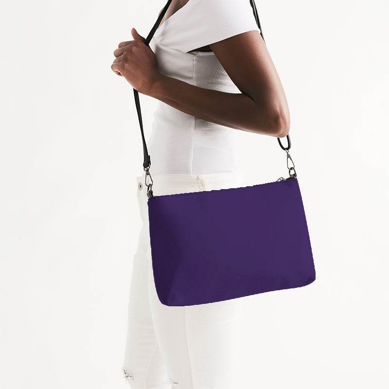 Medium-Dark Medium Purple Zip Pouch (PU-ME-MD) - Side CloseUp