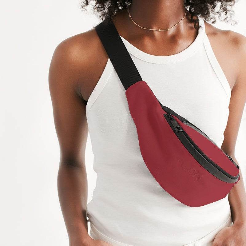 Medium-Dark Medium Red Belt Bag (RPI1-ME-MD) - Woman Front CloseUp