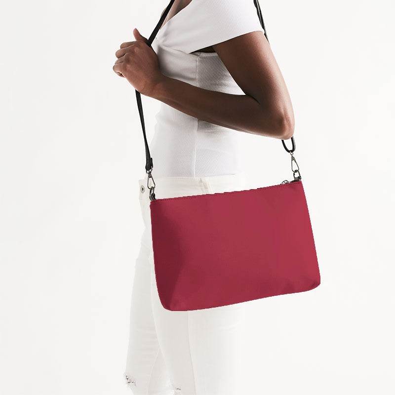 Medium-Dark Medium Red Zip Pouch (RPI2-ME-MD) - Side CloseUp
