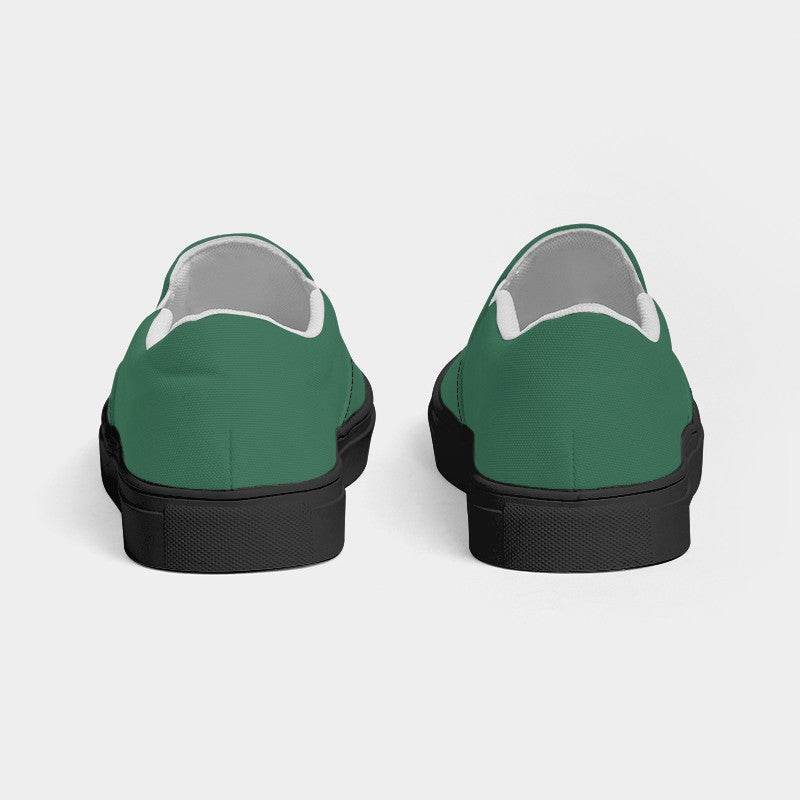 Medium-Dark Muted Green Men's Slip-On Canvas Sneakers (BGG2-MU-MD) - Back