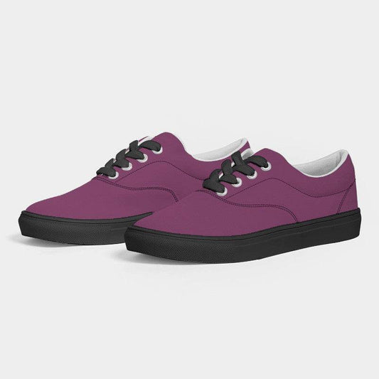 Medium-Dark Muted Magenta Men's Canvas Sneakers (PIM2-MU-MD) - Side 3