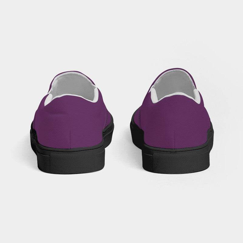 Medium-Dark Muted Magenta Women's Slip-On Canvas Sneakers (M-MU-MD) - Back