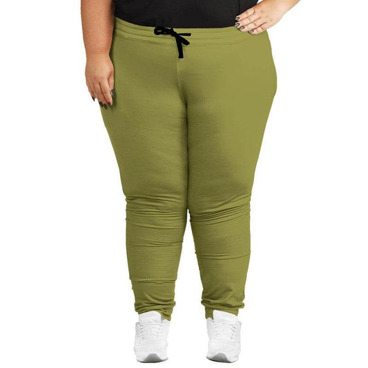 Medium-Dark Muted Yellow Joggers PLUS (LY2-MU-MD) - Woman Front PLUS