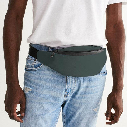Medium-Dark Neutral Blue-Green Belt Bag (CBG2-NE-MD) - Man Front CloseUp