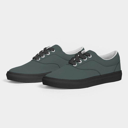 Medium-Dark Neutral Blue-Green Men's Canvas Sneakers (CBG2-NE-MD) - Side 3