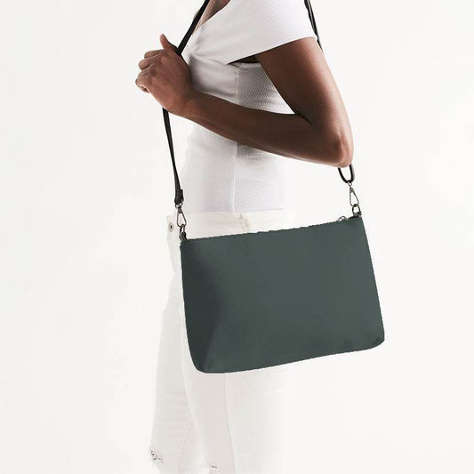 Medium-Dark Neutral Blue-Green Zip Pouch (BG-NE-MD) - Side CloseUp