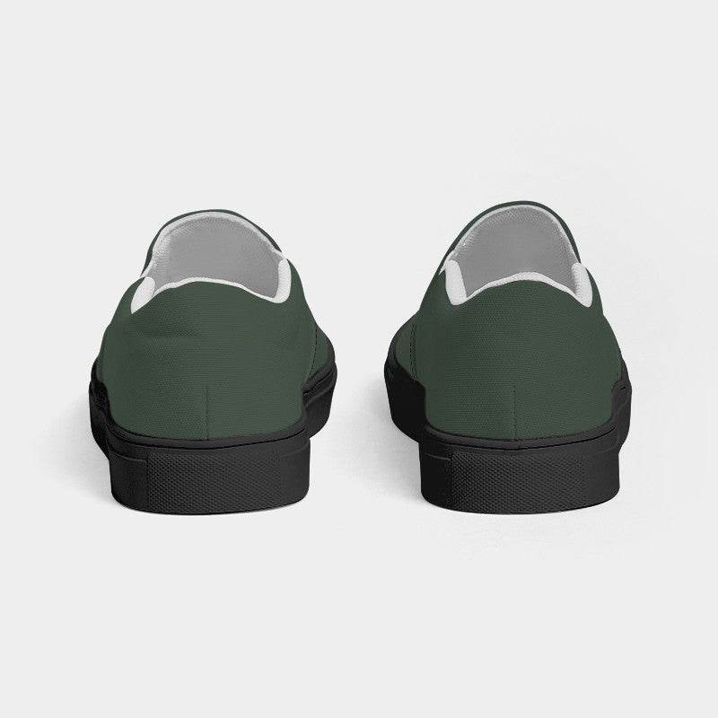 Medium-Dark Neutral Green Men's Slip-On Canvas Sneakers (G-NE-MD) - Back