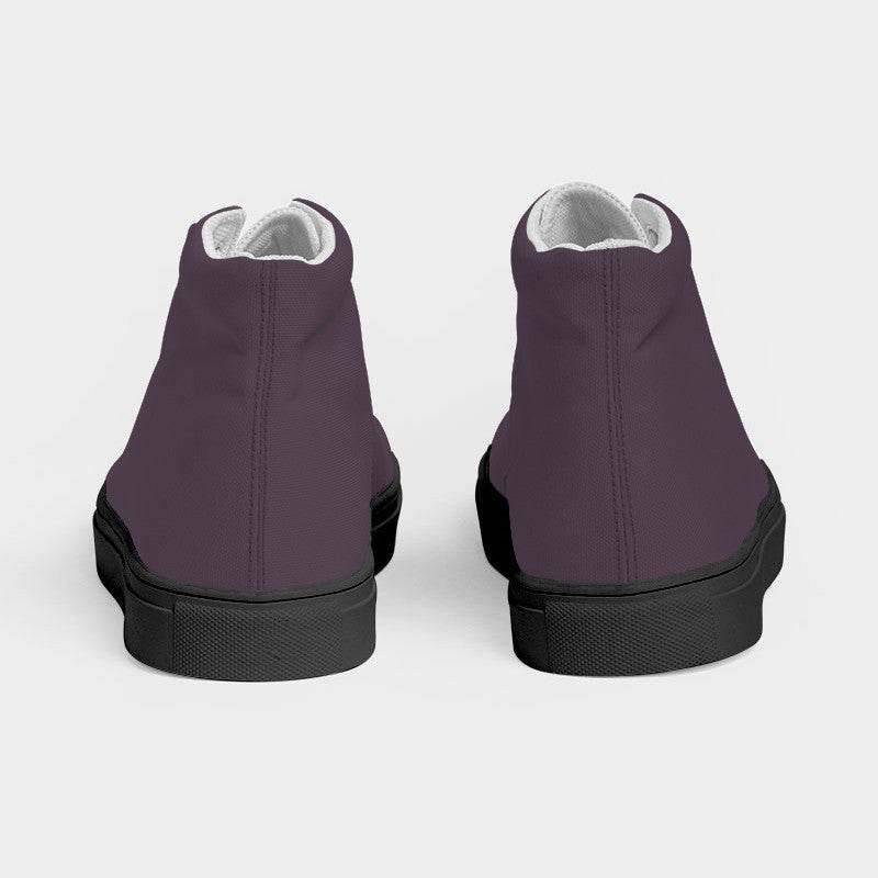 Medium-Dark Neutral Magenta Women's High-Top Canvas Sneakers (M-NE-MD) - Back