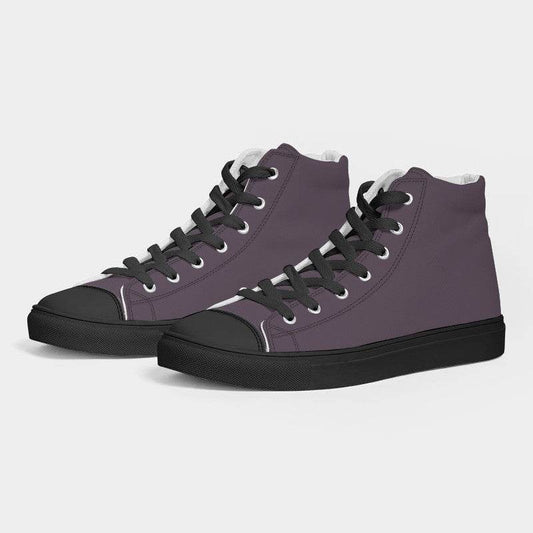 Medium-Dark Neutral Magenta Women's High-Top Canvas Sneakers (M-NE-MD) - Side 3