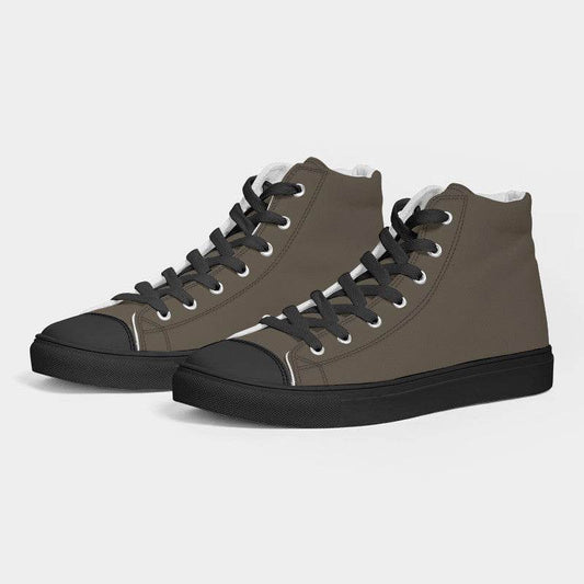 Medium-Dark Neutral Orange Women's High-Top Canvas Sneakers (YO2-NE-MD) - Side 3