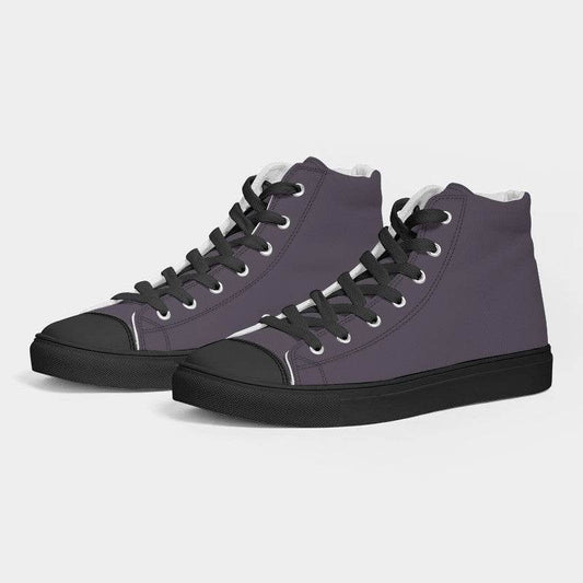Medium-Dark Neutral Purple Men's High-Top Canvas Sneakers (MPU2-NE-MD) - Side 3