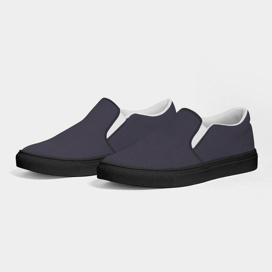 Medium-Dark Neutral Purple Men's Slip-On Canvas Sneakers (PU-NE-MD) - Side 3